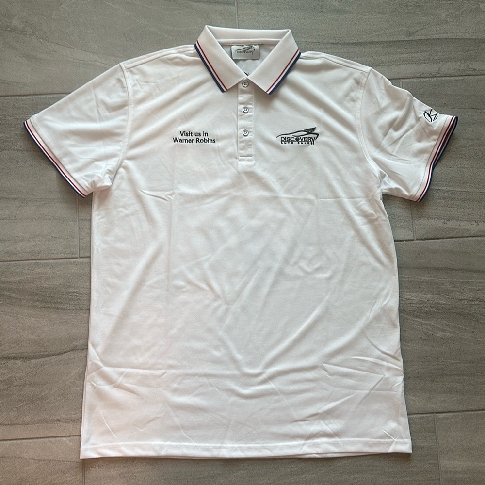 #10755-16 Men's t-shirt with collar,Short Sleeve White Size M